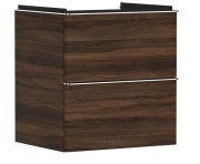 Тумба под раковину подвесная Hansgrohe Xelu Q 58х47,5 см МДФ темный орех ручка хром 54026000