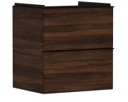 Тумба під раковину підвісна Hansgrohe Xelu Q 58х47,5 см МДФ темний горіх ручка матовий чорний 54026670