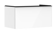 Тумба под раковину подвесная Hansgrohe Xelu Q 98х55 см МДФ глянцевый белый ручка матовый черный 54058670