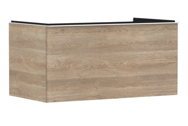 Тумба під раковину Hansgrohe Xelu Q 98х55 см МДФ натуральний дуб ручка матовий білий 54060700