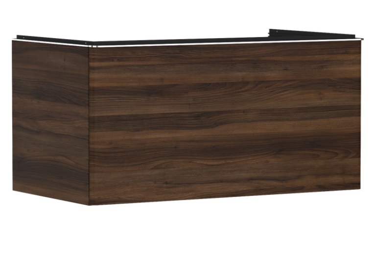 Тумба под раковину подвесная Hansgrohe Xelu Q 98х55 см МДФ темный орех ручка хром 54061000