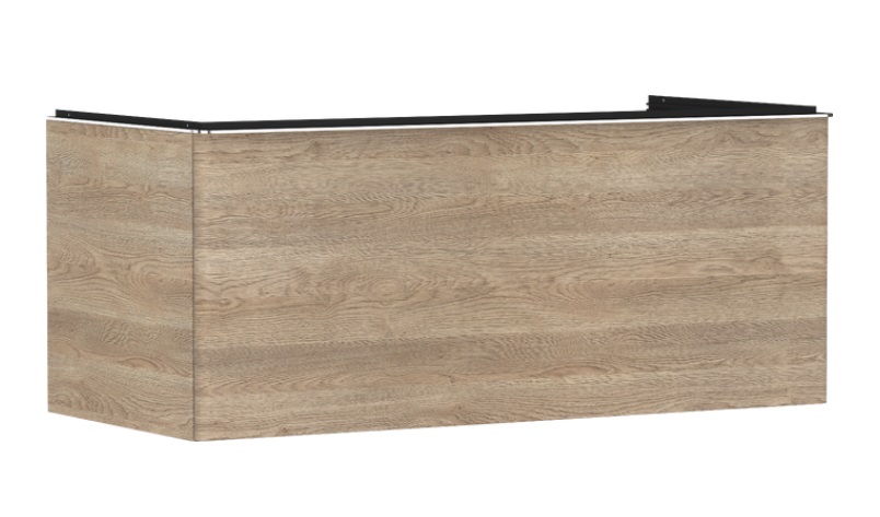 Тумба під раковину підвісна Hansgrohe Xelu Q 118х55 см МДФ натуральний дуб ручка хром 54064000