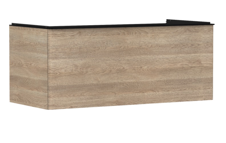 Тумба під раковину підвісна Hansgrohe Xelu Q 118х55 см МДФ натуральний дуб матовий чорний 54064670