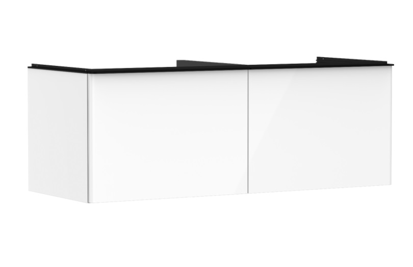 Тумба під раковину Hansgrohe Xelu Q 136х55 см МДФ глянсовий білий ручка матовий чорний 54066670