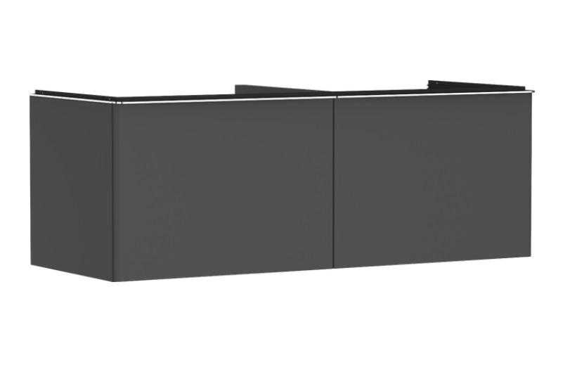 Тумба под раковину подвесная Hansgrohe Xelu Q 136х55 см МДФ матовый серый ручка хром 54067000