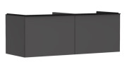 Тумба під раковину підвісна Hansgrohe Xelu Q 136х55 см МДФ сірий матовий ручка чорний матовий 54067670