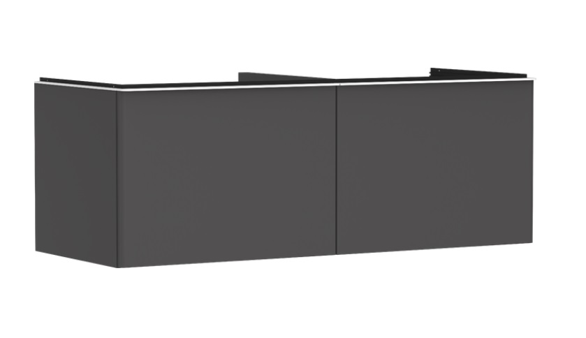 Тумба під раковину підвісна Hansgrohe Xelu Q 136х55 см МДФ сірий матовий ручка білий матовий 54067700