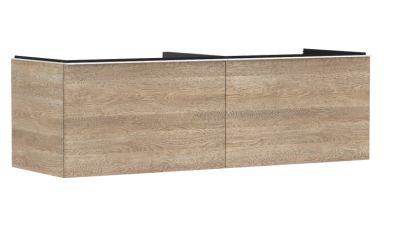 Тумба під раковину Hansgrohe Xelu Q 156х55 см МДФ натуральний дуб ручка матовий білий 54072700