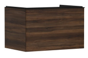 Тумба под раковину подвесная Hansgrohe Xelu Q 78х55 см МДФ темный орех ручка матовый черный 54057670