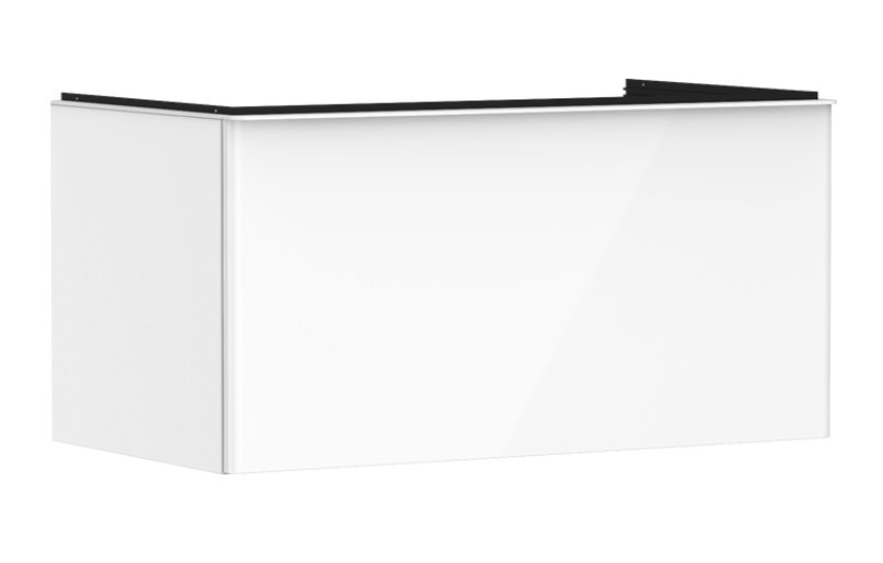 Тумба під раковину підвісна Hansgrohe Xelu Q 98х55 см МДФ білий глянсовий ручка матовий білий 54058700