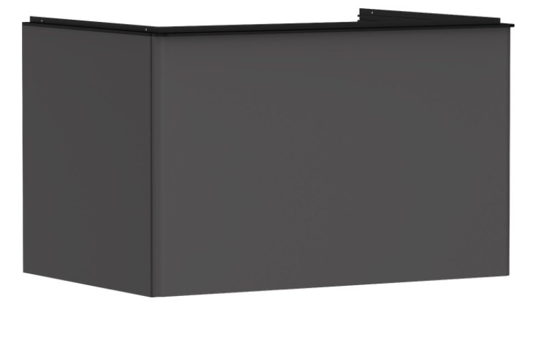 Тумба под раковину подвесная Hansgrohe Xelu Q 78х55 см МДФ матовый серый ручка черный матовый 54055670