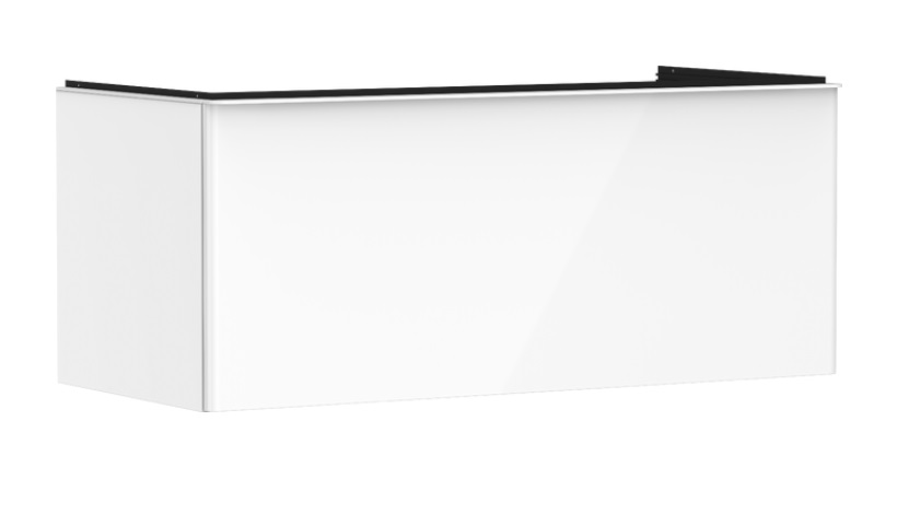 Тумба під раковину підвісна Hansgrohe Xelu Q 118х55 см МДФ білий глянсовий ручка матовий білий 54062700