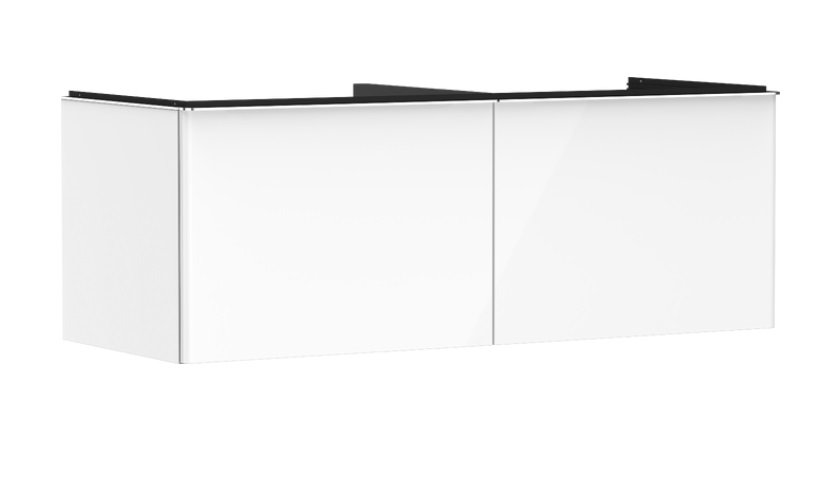 Тумба под раковину подвесная Hansgrohe Xelu Q 136х55 см МДФ глянцевый белый ручка хром 54066000