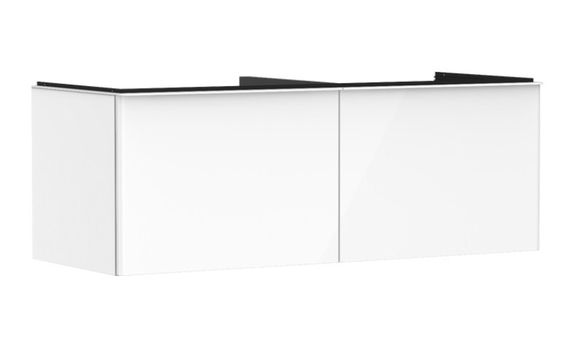 Тумба під раковину підвісна Hansgrohe Xelu Q 136х55 см МДФ білий глянсовий ручка матовий білий 54066700