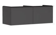 Тумба под раковину подвесная Hansgrohe Xelu Q 136х55 см МДФ матовый серый ручка черный матовый 54067670