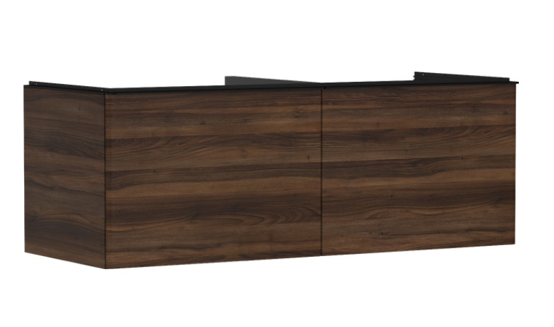 Тумба під раковину Hansgrohe Xelu Q 136х55 см МДФ темний горіх ручка матовий чорний 54069670