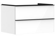 Тумба під раковину Hansgrohe Xelu Q 78х55 см МДФ глянсовий білий ручка матовий чорний 54074670