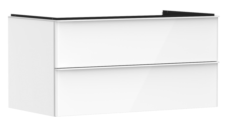 Тумба під раковину підвісна Hansgrohe Xelu Q 98х55 см МДФ білий глянсовий ручка матовий білий 54078700