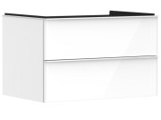 Тумба под раковину подвесная Hansgrohe Xelu Q 78х55 см МДФ глянцевый белый ручка матовый белый 54074700