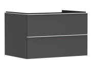 Тумба под раковину подвесная Hansgrohe Xelu Q 78х55 см МДФ матовый серый ручка белый матовый 54075700