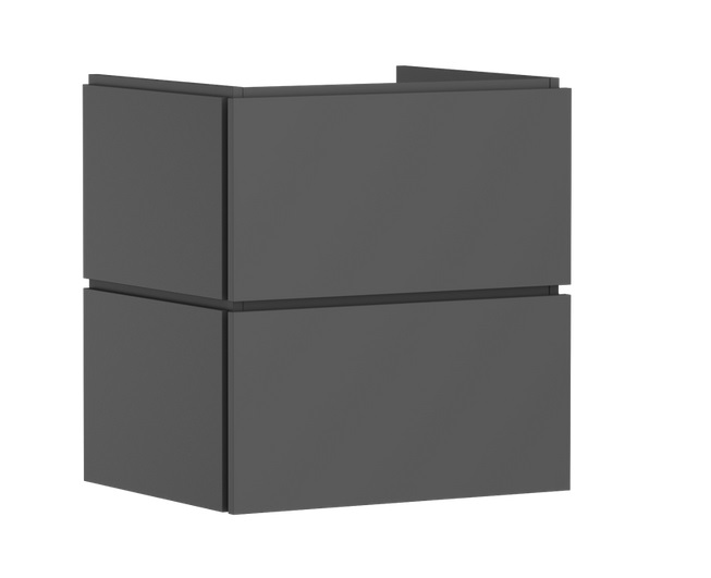 Тумба под раковину подвесная Hansgrohe Xilesa E 58х47 см МДФ сланцево-серый матовый 54254760