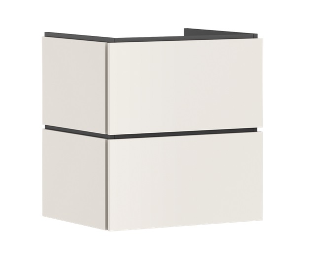 Тумба под раковину подвесная Hansgrohe Xilesa E 58х47 см МДФ песочно-бежевый матовый 54254780