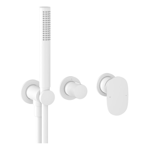 Смеситель для душа Ravak Spring SG 065.00+S с душевым набором белый матовый X070575