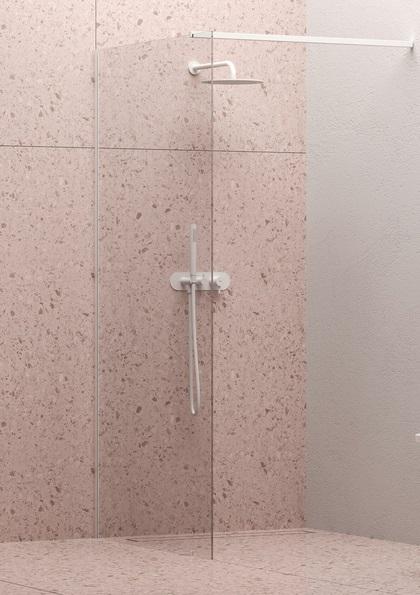 Душова нерухома стінка Ravak Walk-In Wall 140 білий матовий профіль скло transparent GW9WM0E0SZ1