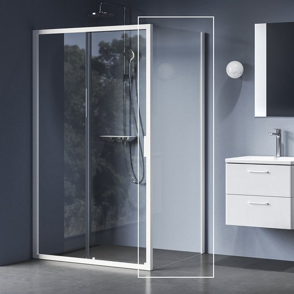 Душевая боковая стенка Ravak Blix II NBLPS 90 профиль белый матовый стекло transparent 9BM70E00Z1