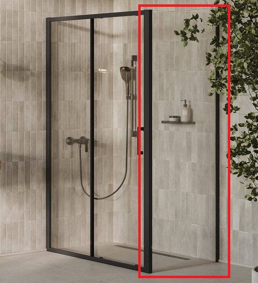 Душевая боковая стенка Ravak X-Point Slim XPSPS 100 профиль черный стекло transparent X90VA030FZ1