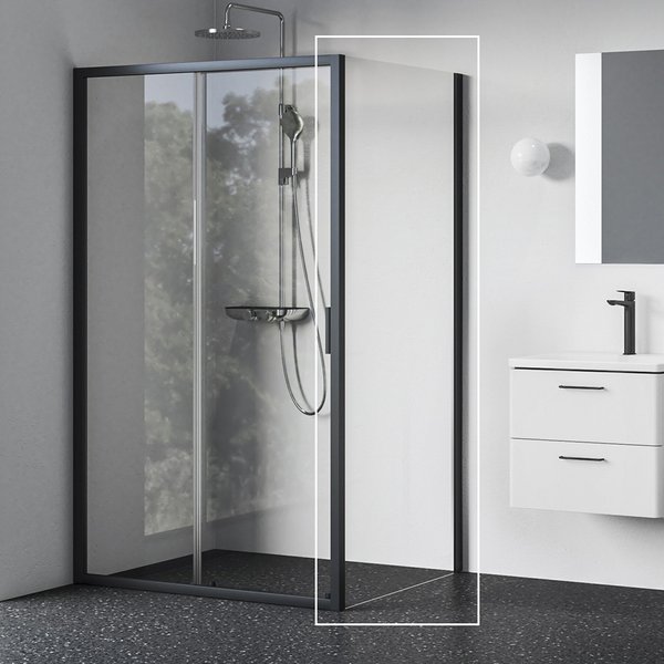 Душова бічна стінка Ravak Blix II NBLPS 100 профіль чорний скло transparent 9BMA0300Z1