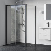 Душевая боковая стенка Ravak Blix II NBLPS 100 профиль черный стекло transparent 9BMA0300Z1