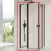 Душові двері Ravak Chrome CRV2-90 профіль чорний скло transparent 1QV70300Z1