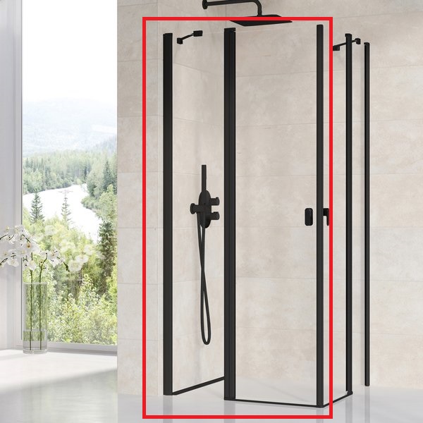 Душові двері Ravak Chrome CRV2-110 профіль чорний скло transparent 1QVD0300Z1