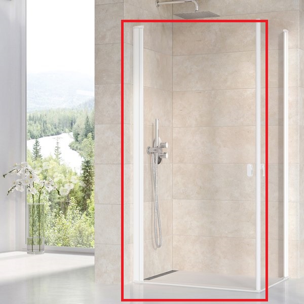 Душевая дверь Ravak Chrome CRV1-90 распашная профиль белый матовый стекло transparent 1QV70E01Z1