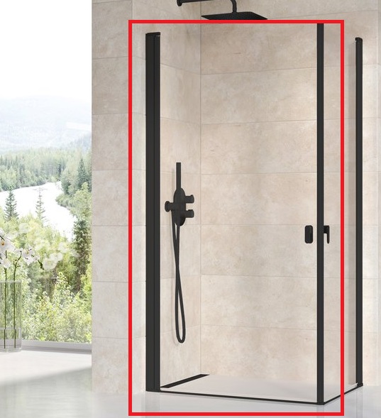 Душові двері Ravak Chrome CRV1-80 орна профіль чорний скло transparent 1QV40301Z1