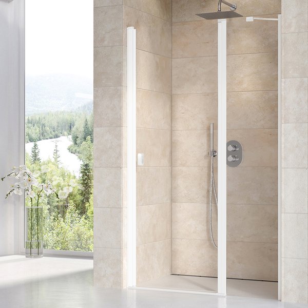 Душевая дверь Ravak Chrome CSD2-120 распашная профиль белый матовый стекло transparent 0QVGCE00Z1