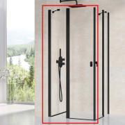 Душевая дверь Ravak Chrome CRV2-80 распашная профиль черный стекло transparent 1QV40300Z1