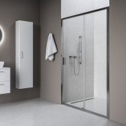 Душові двері Ravak Blix II NBLDP2-110 розсувні профіль полірований алюміній скло transparent 0PMD0C00Z1