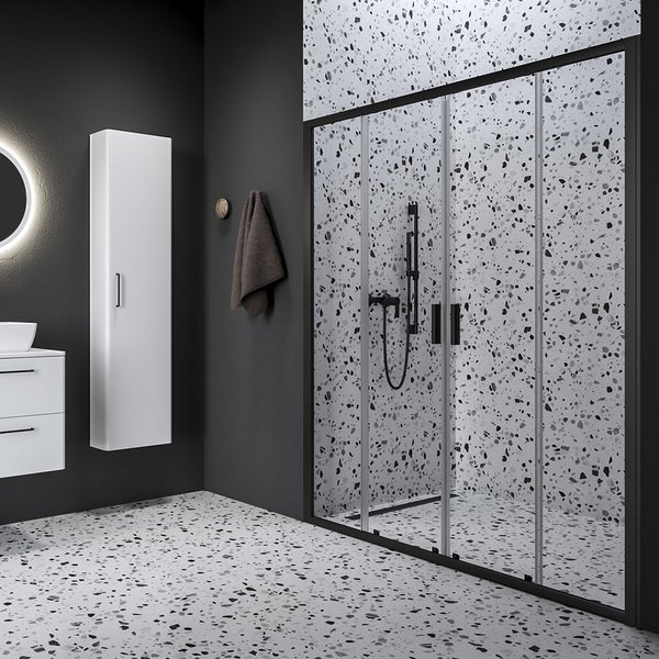 Душевая дверь Ravak Blix II NBLDP4-160 раздвижная профиль черный стекло transparent 0YMS0300Z1