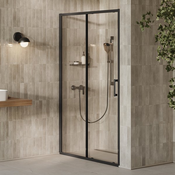Душові двері Ravak X-Point Slim XPSDP2-110 розсувні профіль чорний скло transparent X08VD030FZ1