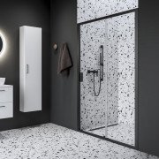 Душові двері Ravak Blix II NBLDP2-110 розсувні профіль чорний скло transparent 0PMD0300Z1