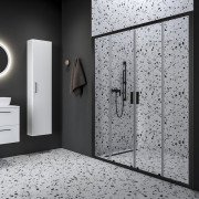 Душові двері Ravak Blix II NBLDP4-120 розсувні профіль чорний скло transparent 0YMG0300Z1