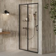 Душевая дверь Ravak X-Point Slim XPSDP2-100 раздвижная профиль черный стекло transparent X08VA030FZ1