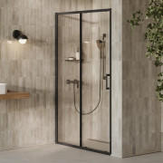 Душові двері Ravak X-Point Slim XPSDP2-110 розсувні профіль чорний скло transparent X08VD030FZ1