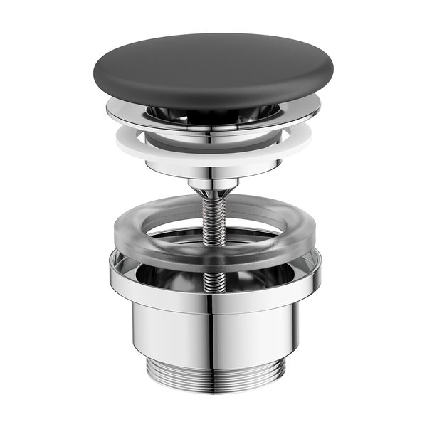 Донный клапан для раковины Ravak Flat черный матовый 8L033401