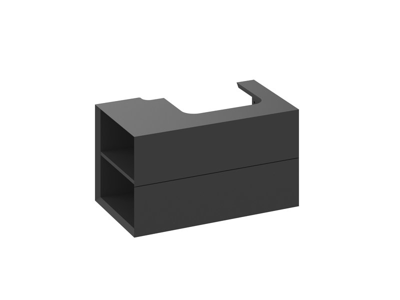 Тумба под раковину подвесная Ravak SD Lite 80 Л МДФ черный матовый X000001874