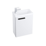 Тумба под раковину подвесная Ravak SD Chrome II 400 ДСП/МДФ белый черная ручка X000001750