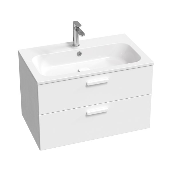 Тумба под раковину подвесная Ravak SD Chrome II 800 ДСП/МДФ белый белая ручка X000001778