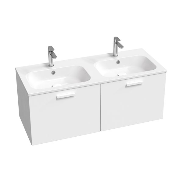 Тумба під подвійну раковину Ravak SD Chrome II 1200 ДСП/МДФ білий біла ручка X000001779